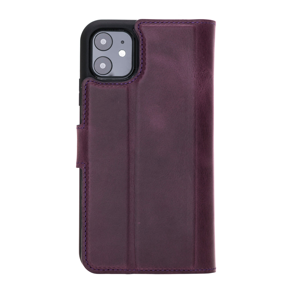 iPhone 11 Purple Leather Detachable Dual 2-in-1 Wallet Case with Card Holder - Hardiston - 6