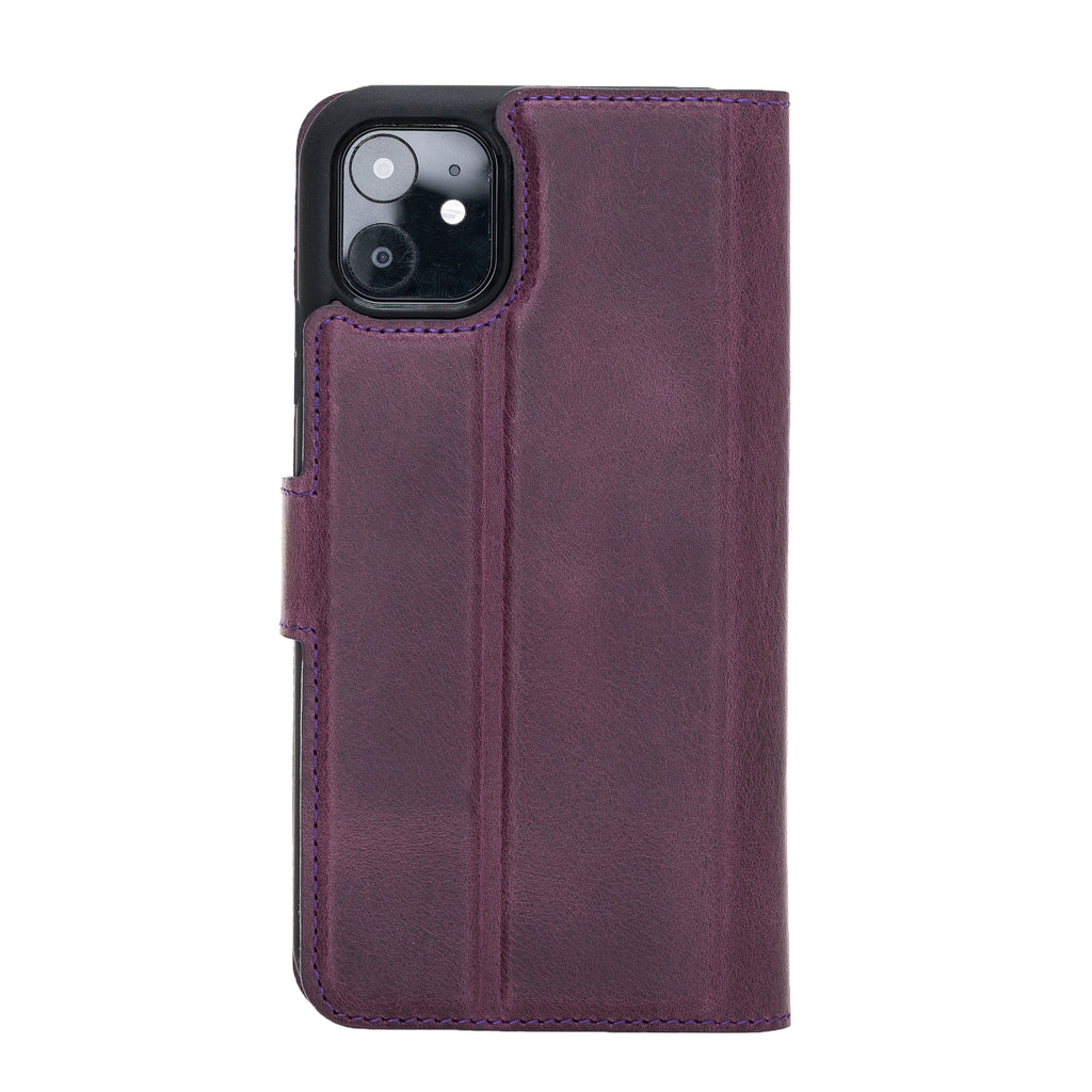 iPhone 11 Purple Leather Detachable 2-in-1 Wallet Case with Card Holder - Hardiston - 4