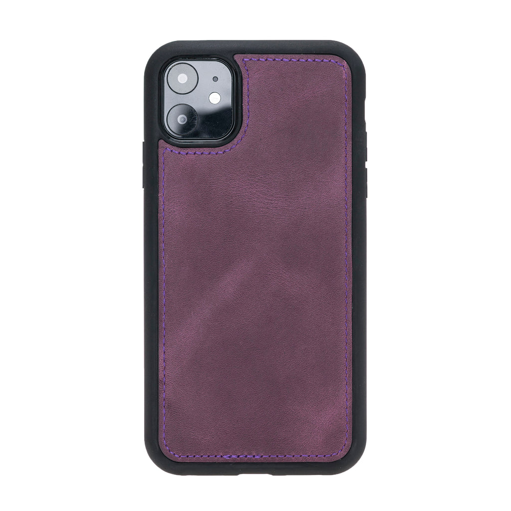 iPhone 11 Purple Leather Detachable 2-in-1 Wallet Case with Card Holder - Hardiston - 5
