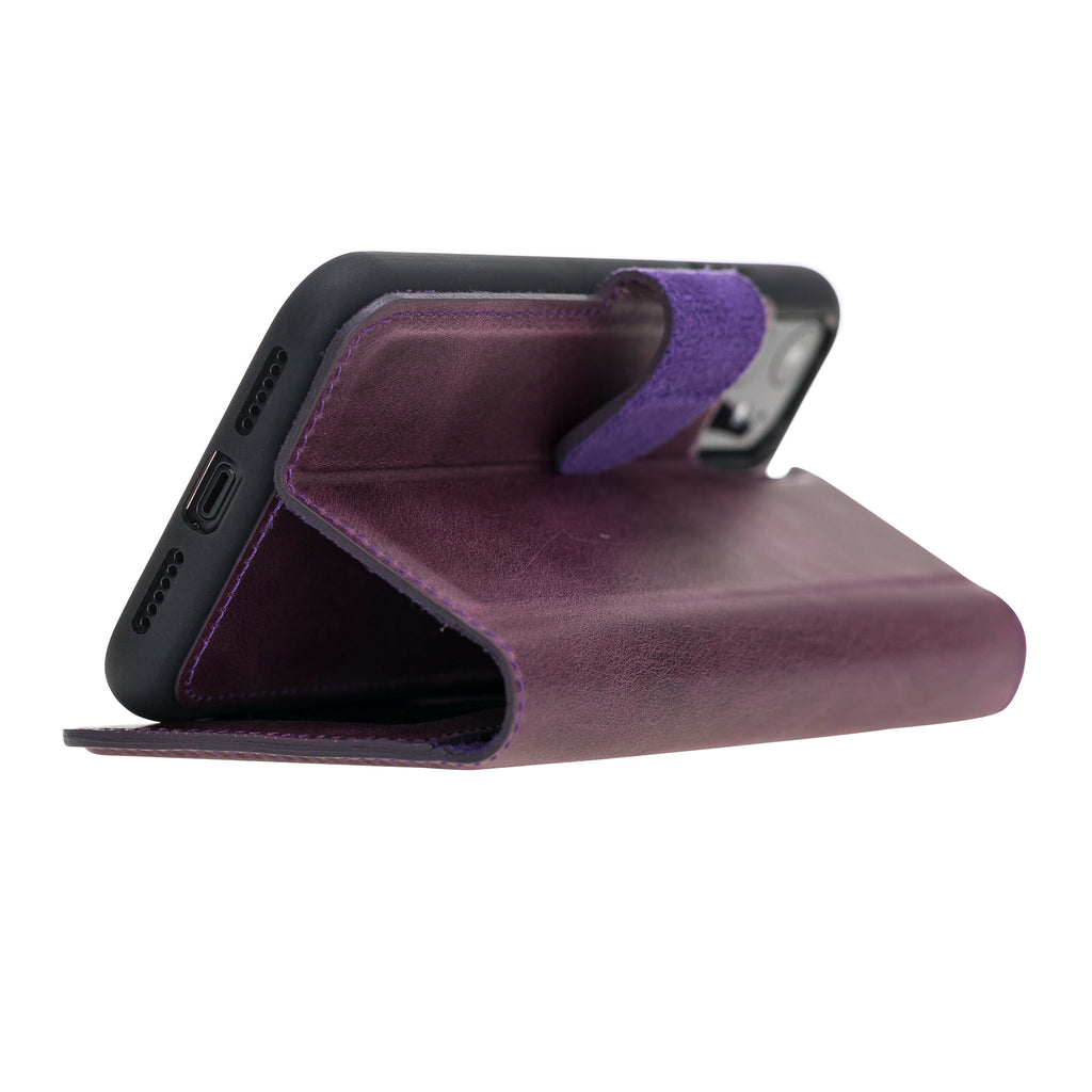 iPhone 11 Purple Leather Detachable 2-in-1 Wallet Case with Card Holder - Hardiston - 7