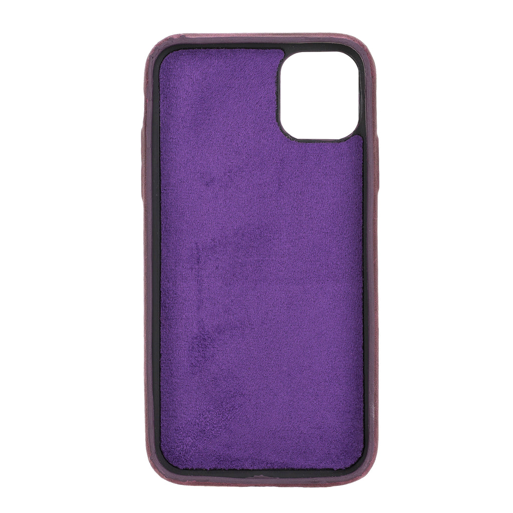 iPhone 11 Purple Leather Snap-On Case with Card Holder - Hardiston - 3