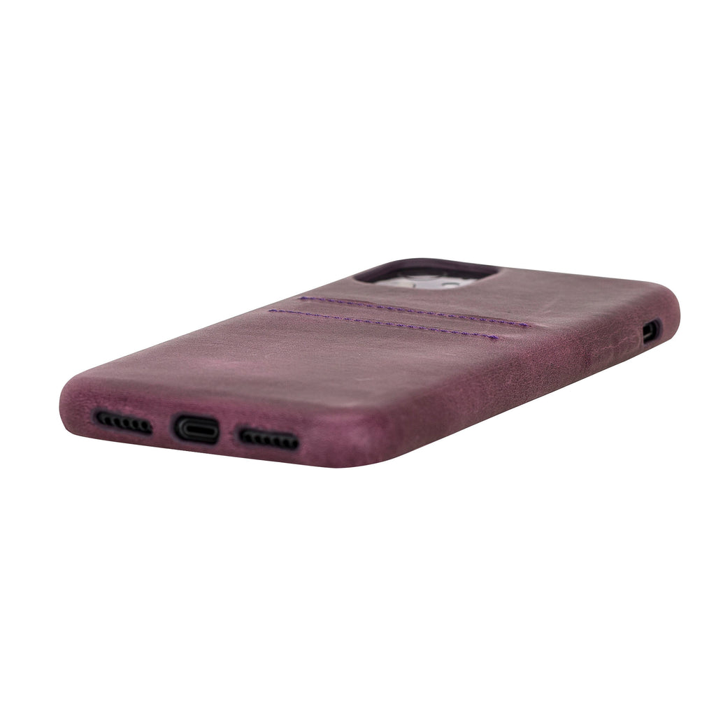 iPhone 11 Purple Leather Snap-On Case with Card Holder - Hardiston - 4
