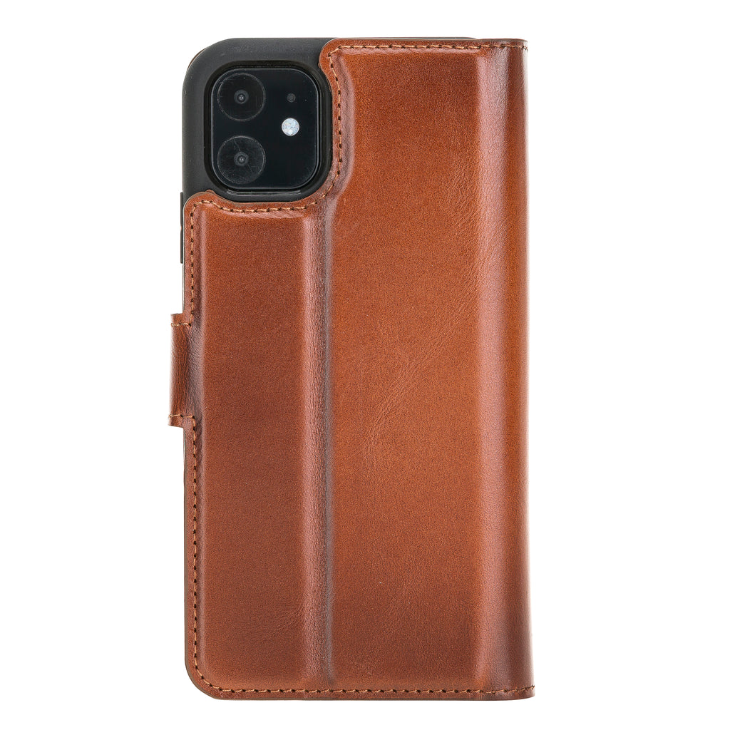 iPhone 11 Russet Leather Detachable 2-in-1 Wallet Case with Card Holder - Hardiston - 4