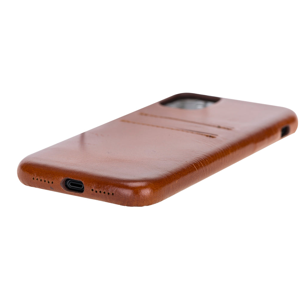 iPhone 11 Russet Leather Snap-On Case with Card Holder - Hardiston - 4