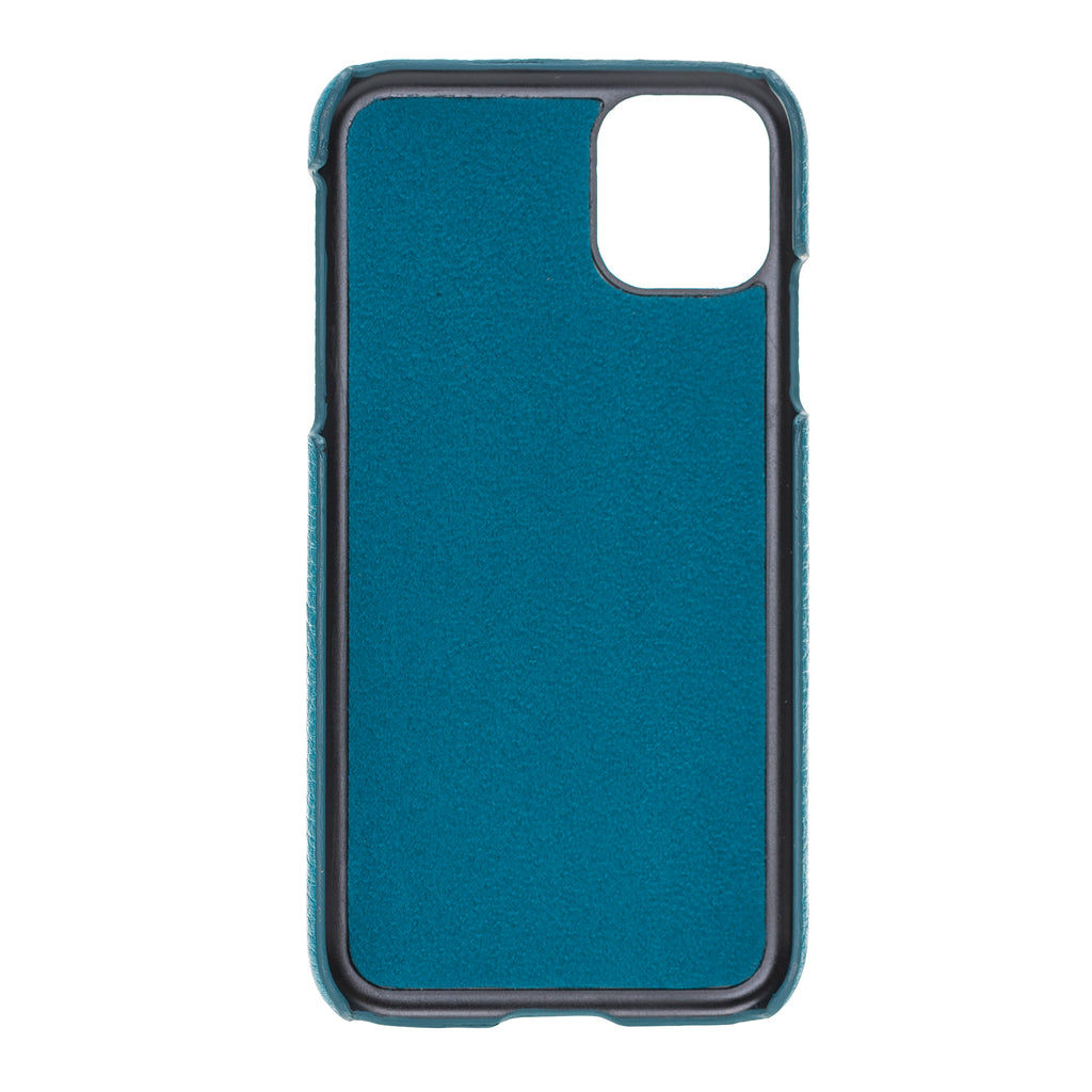 iPhone 11 Turquoise Leather Snap-On Case with Card Holder - Hardiston - 3