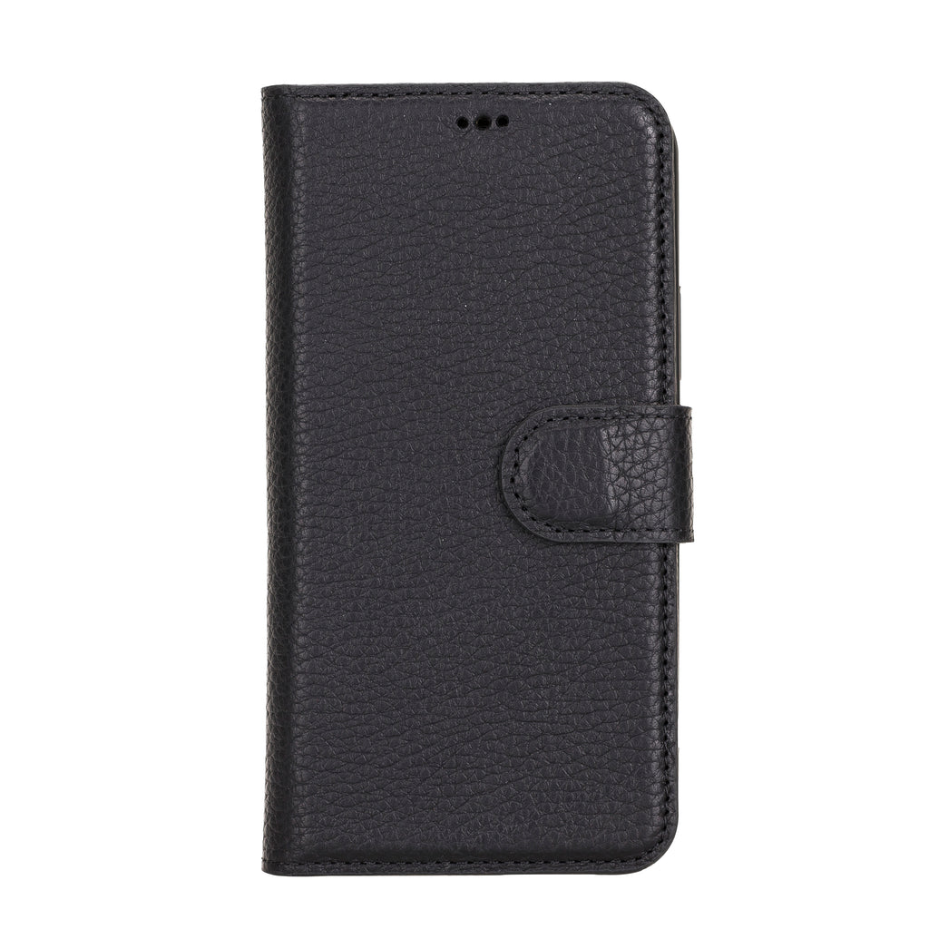 iPhone 12 Black Leather Detachable 2-in-1 Wallet Case with Card Holder and MagSafe - Hardiston - 2