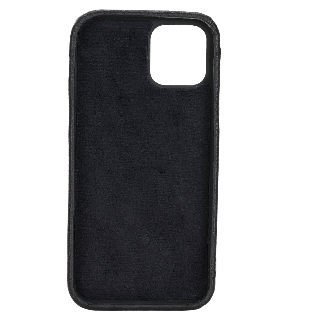 iPhone 12 Black Leather Snap-On Case with Card Holder - Hardiston - 3