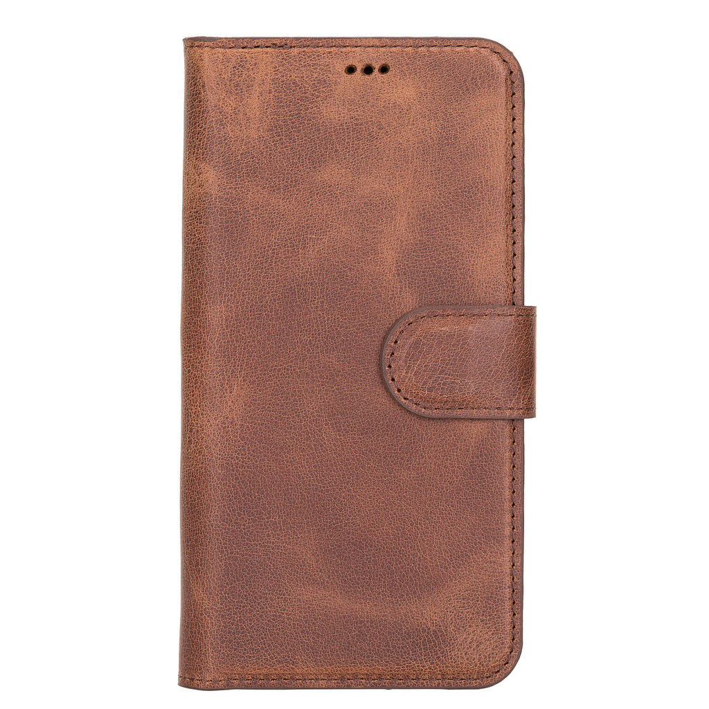 iPhone 12 Brown Leather Detachable 2-in-1 Wallet Case with Card Holder and MagSafe - Hardiston - 2