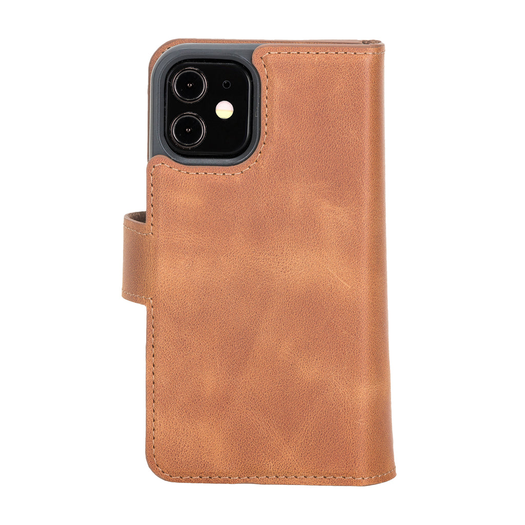 Text: iPhone 12 Mini Amber Leather Detachable Dual 2-in-1 Wallet Case with Card Holder and MagSafe - Hardiston - 5