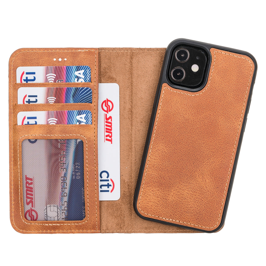 iPhone Xs Max Case Crave Vegan Leather Wallet, Leather Guard Series Brown