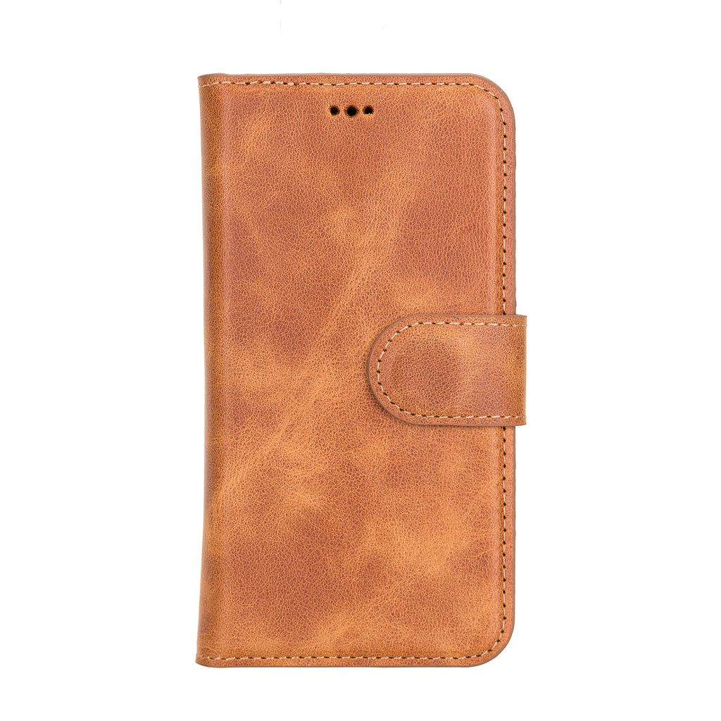 iPhone 12 Mini Amber Leather Detachable 2-in-1 Wallet Case with Card Holder and MagSafe - Hardiston - 3