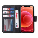 iPhone 12 Mini Black Leather Detachable 2-in-1 Wallet Case with Card Holder and MagSafe - Hardiston - 2