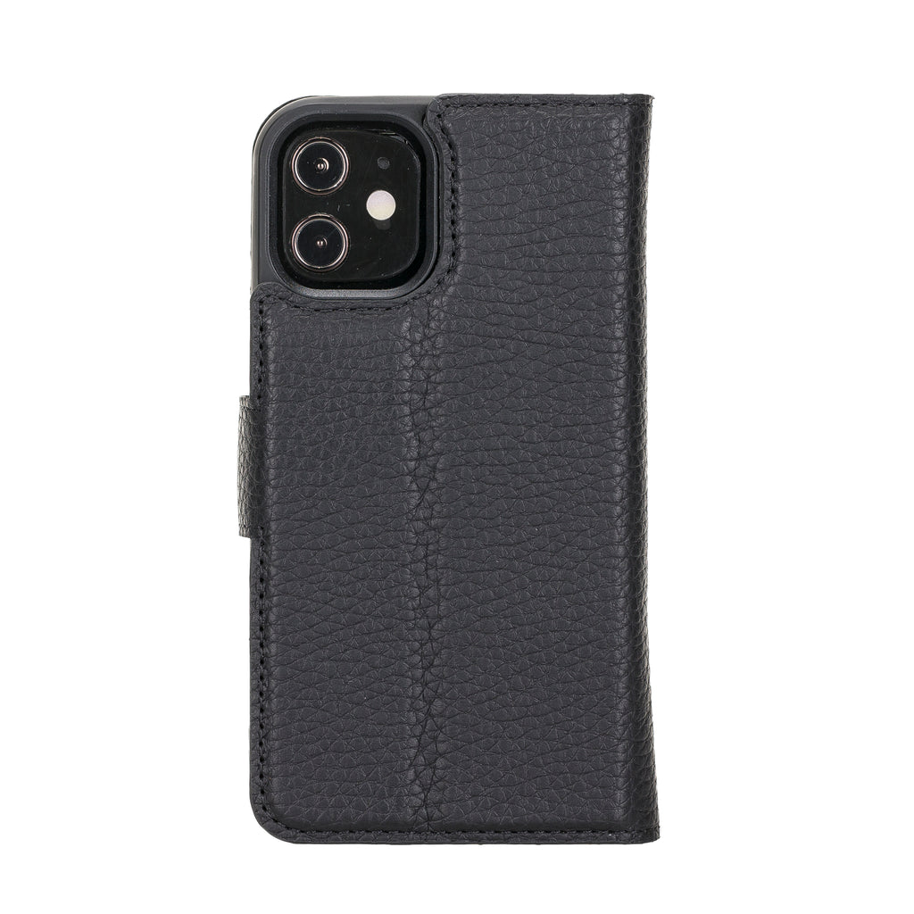 iPhone 12 Mini Black Leather Detachable 2-in-1 Wallet Case with Card Holder and MagSafe - Hardiston - 4