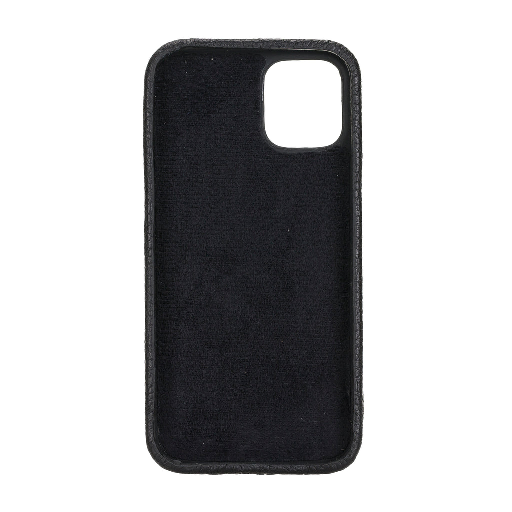 iPhone 12 Mini Black Leather Snap-On Case with Card Holder - Hardiston - 3