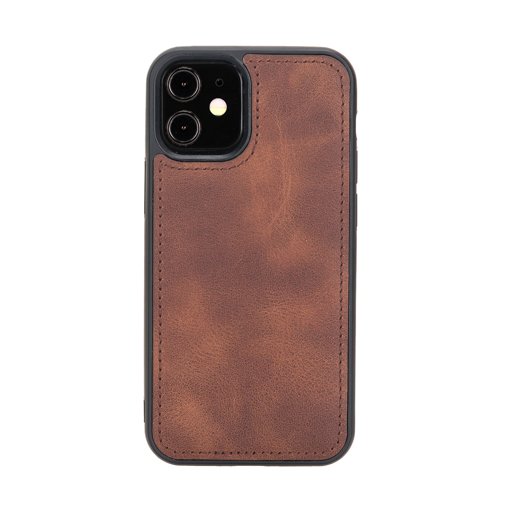 Text: iPhone 12 Mini Brown Leather Detachable Dual 2-in-1 Wallet Case with Card Holder and MagSafe - Hardiston - 6
