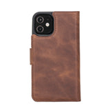 iPhone 12 Mini Brown Leather Detachable 2-in-1 Wallet Case with Card Holder and MagSafe - Hardiston - 4