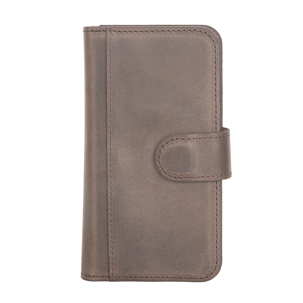 Text: iPhone 12 Mini Mocha Leather Detachable Dual 2-in-1 Wallet Case with Card Holder and MagSafe - Hardiston - 5