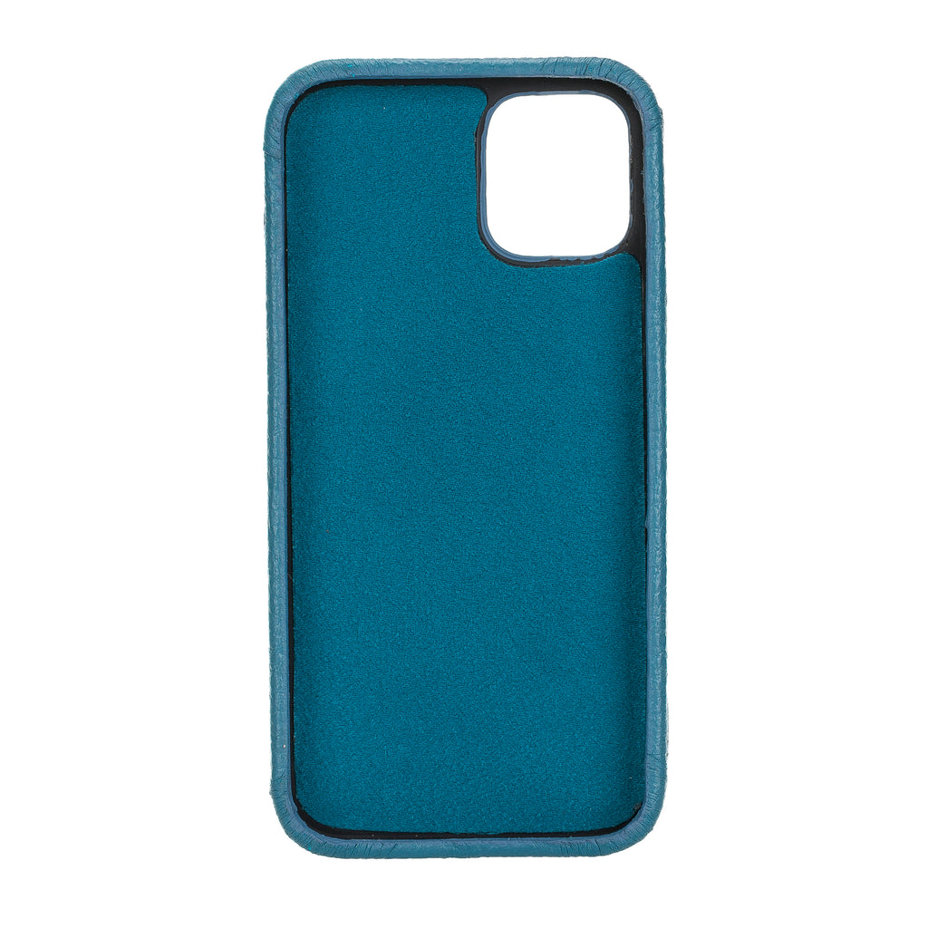iPhone 12 Mini Turquoise Leather Snap-On Case with Card Holder - Hardiston - 3