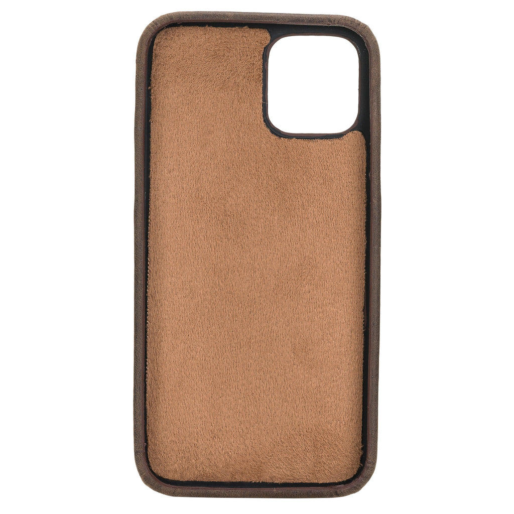 iPhone 12 Mocha Leather Snap-On Case with Card Holder - Hardiston - 3