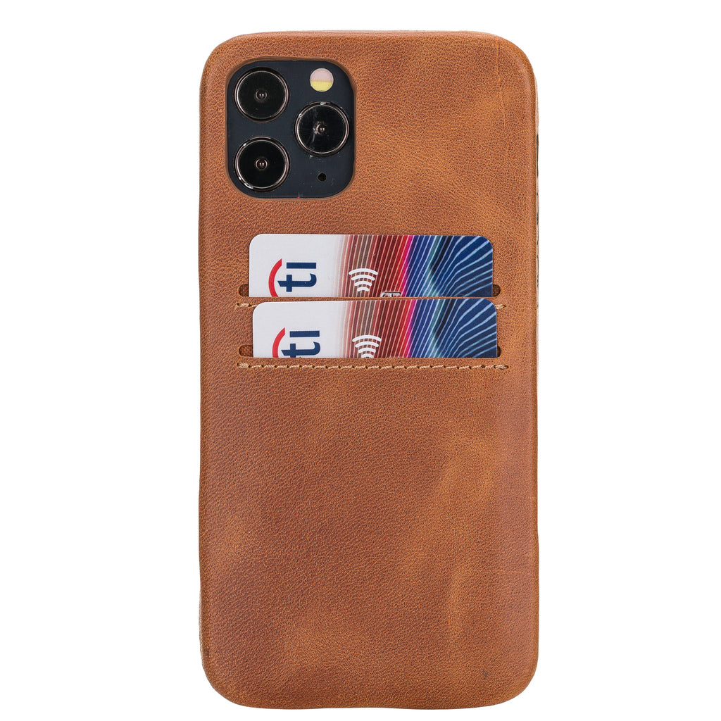 iPhone 12 Pro Amber Leather Snap-On Case with Card Holder - Hardiston - 1