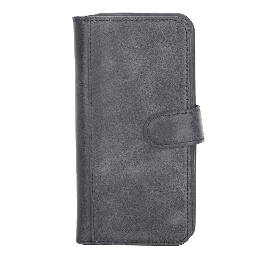 iPhone 12 Pro Black Leather Detachable Dual 2-in-1 Wallet Case with Card Holder and MagSafe - Hardiston - 5