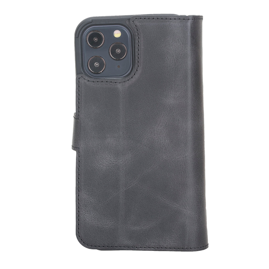iPhone 12 Pro Black Leather Detachable Dual 2-in-1 Wallet Case with Card Holder and MagSafe - Hardiston - 6