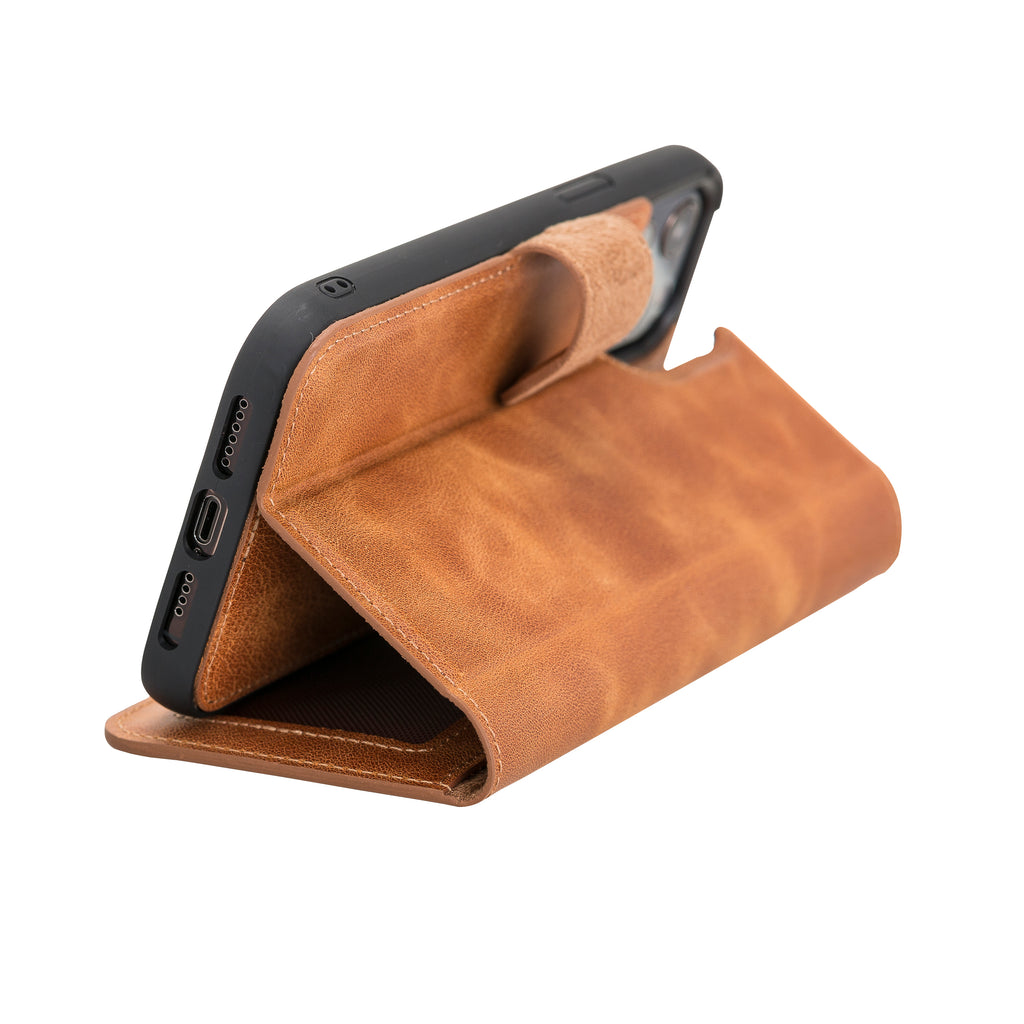 iPhone 12 Pro Max Amber Leather Detachable 2-in-1 Wallet Case with Card Holder and MagSafe - Hardiston - 7