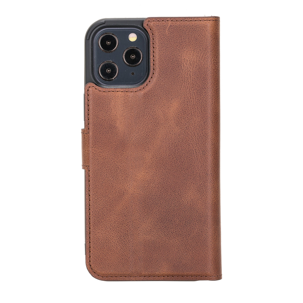 iPhone 12 Pro Max Brown Leather Detachable 2-in-1 Wallet Case with Card Holder and MagSafe - Hardiston - 4