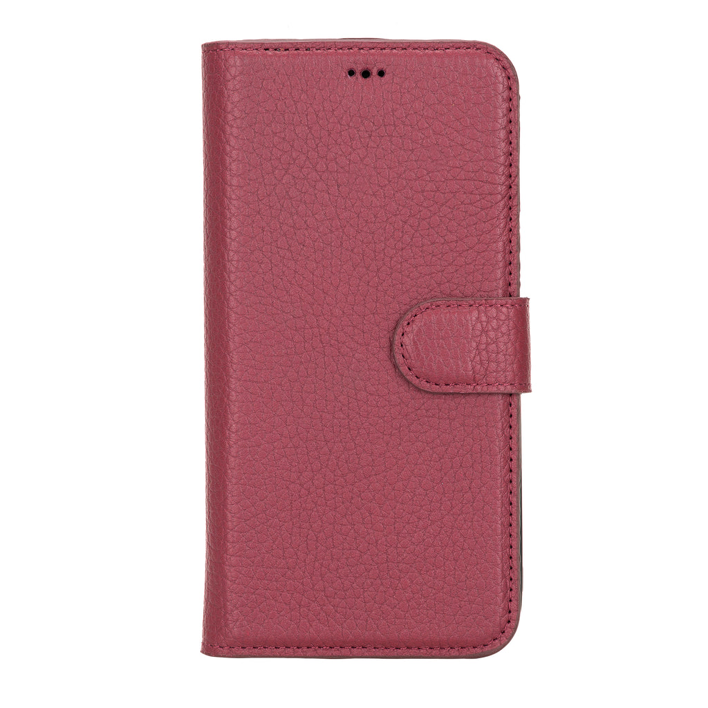 iPhone 12 Pro Max Burgundy Leather Detachable 2-in-1 Wallet Case with Card Holder and MagSafe - Hardiston - 3