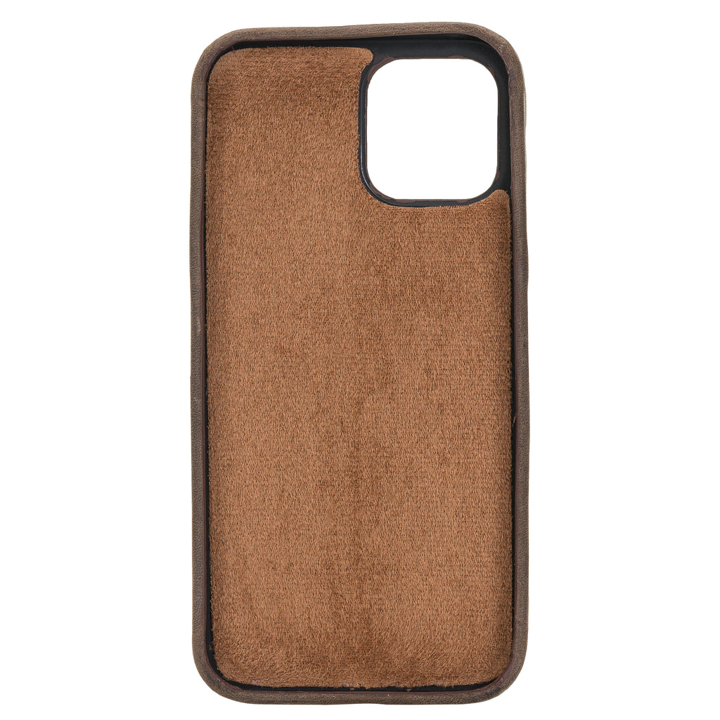 iPhone 12 Pro Max Mocha Leather Snap-On Case with Card Holder - Hardiston - 3