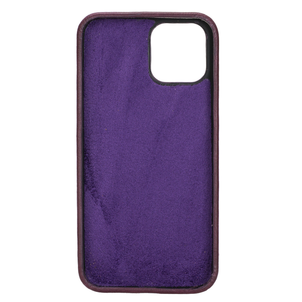 iPhone 12 Pro Max Purple Leather Snap-On Case with Card Holder - Hardiston - 3