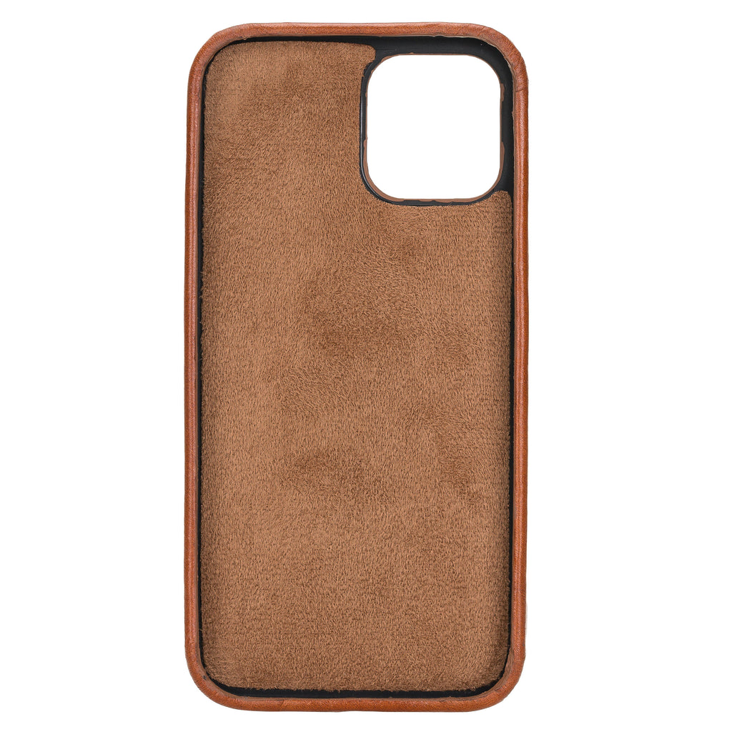 iPhone 12 Pro Max Russet Leather Snap-On Case with Card Holder - Hardiston - 3