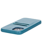 iPhone 12 Pro Max Turquoise Leather Snap-On Case with Card Holder - Hardiston - 6