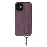 iPhone 12 Pro Purple Leather Snap-On Case with Card Holder - Hardiston - 2