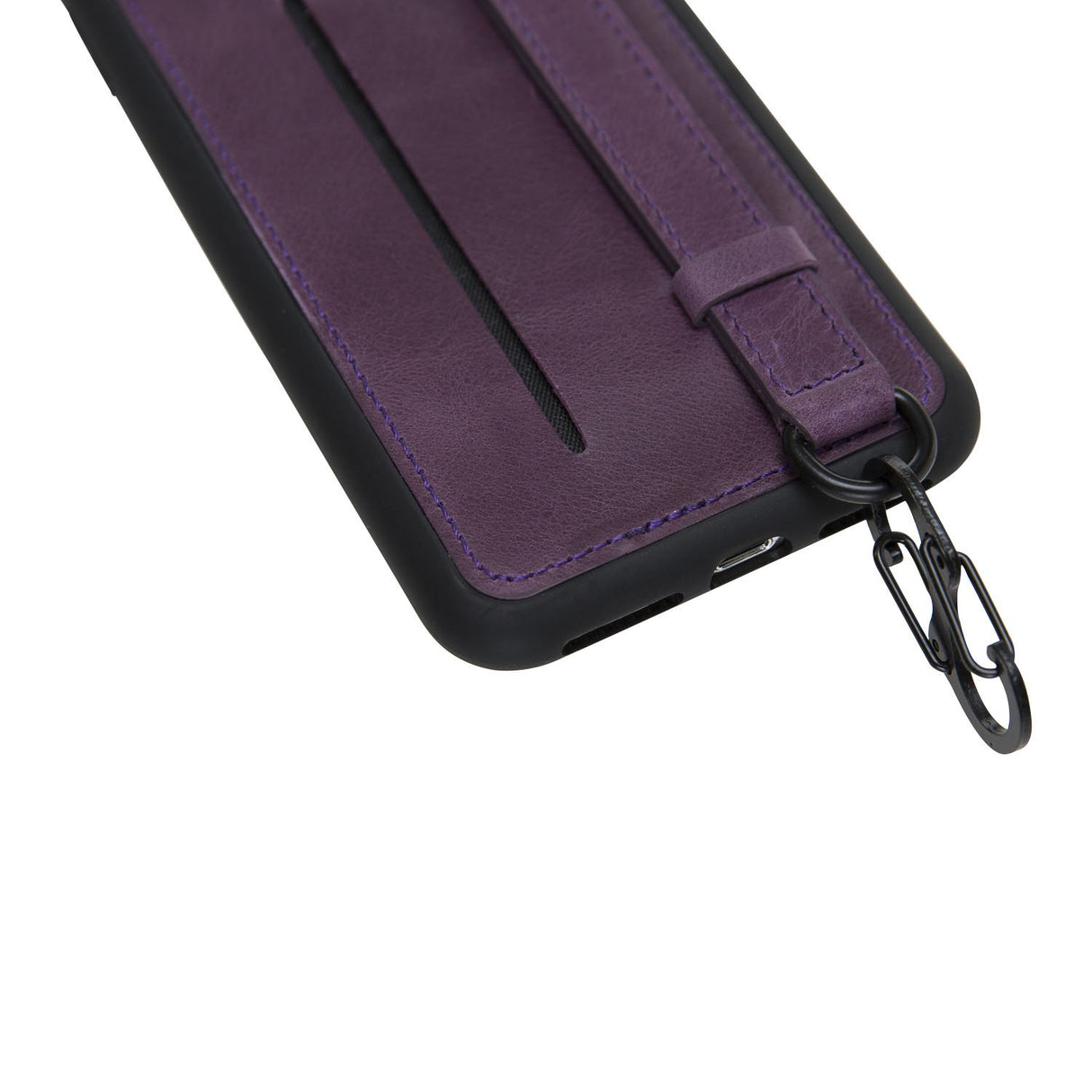 iPhone 12 Pro Purple Leather Snap-On Case with Card Holder - Hardiston - 5