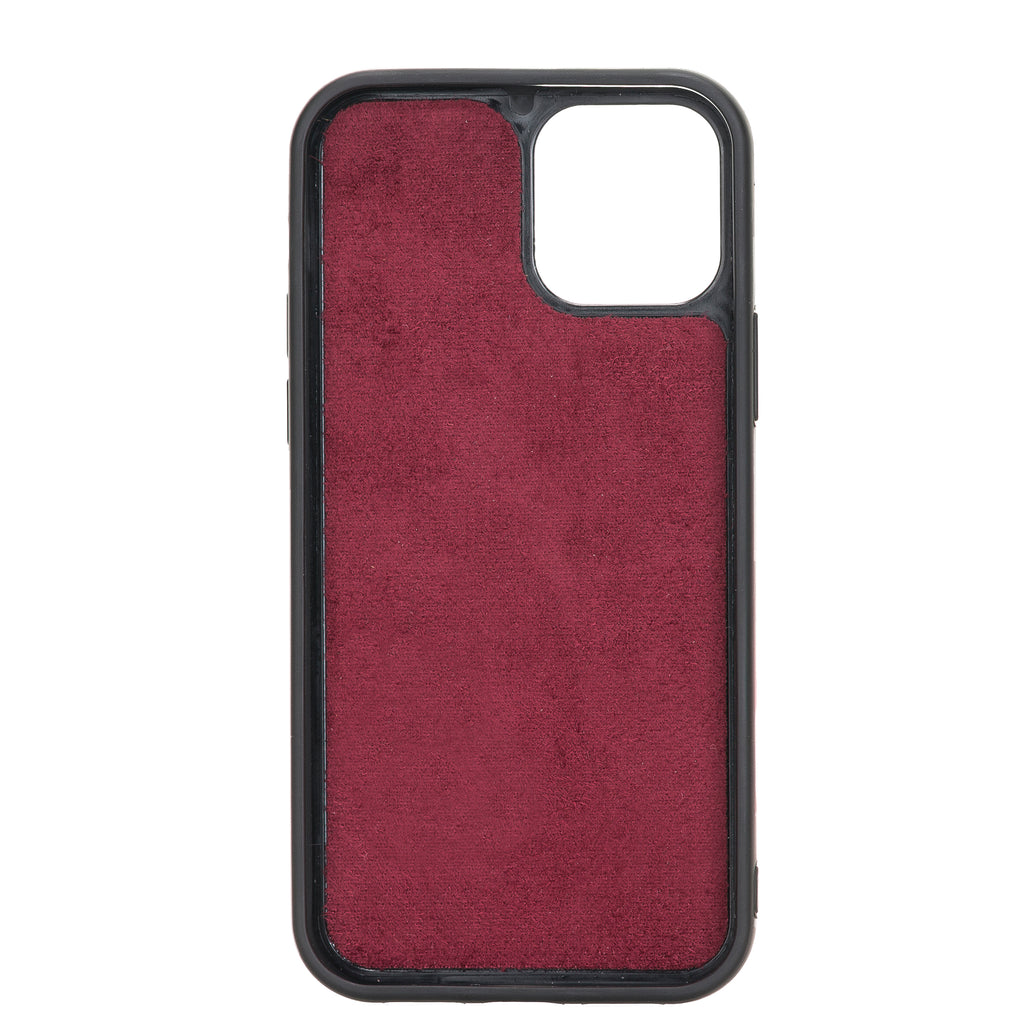 iPhone 12 Purple Leather Snap On Card Holder Case with Back Strap - Hardiston - 3