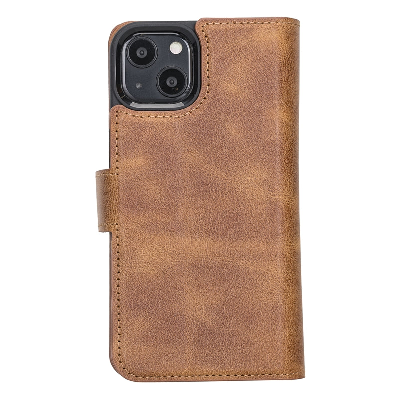 iPhone 13 Amber Leather Detachable Dual 2-in-1 Wallet Case with Card Holder and MagSafe - Hardiston - 6