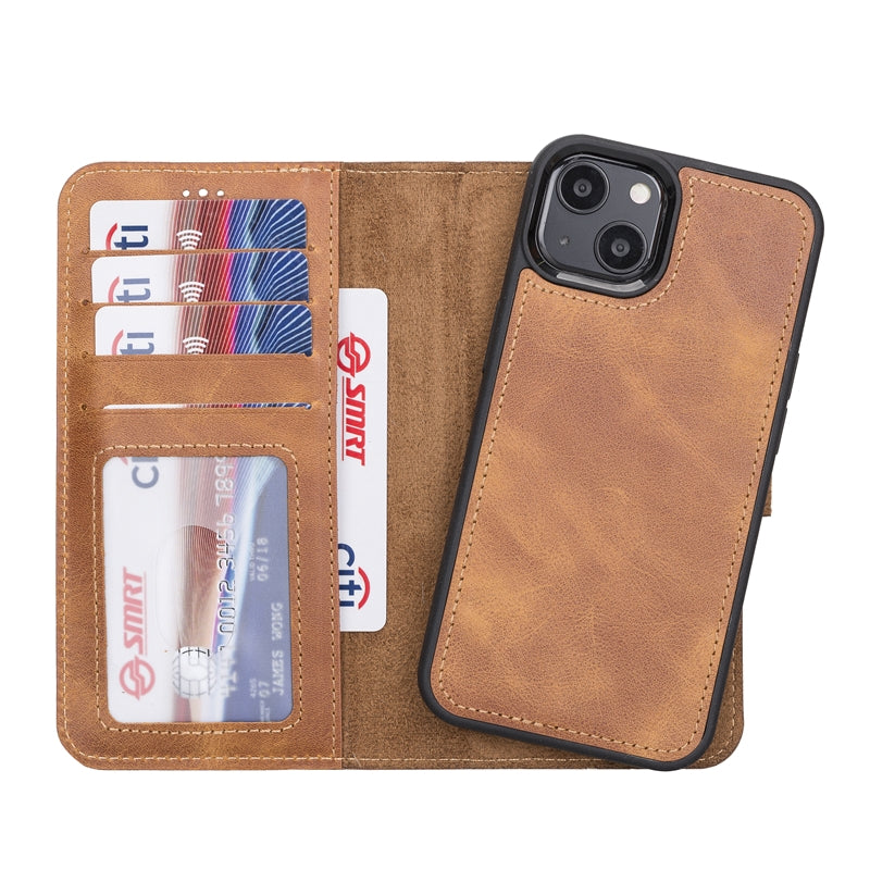 iPhone 13 Amber  Leather Detachable 2-in-1 Wallet Case with Card Holder and MagSafe - Hardiston - 2