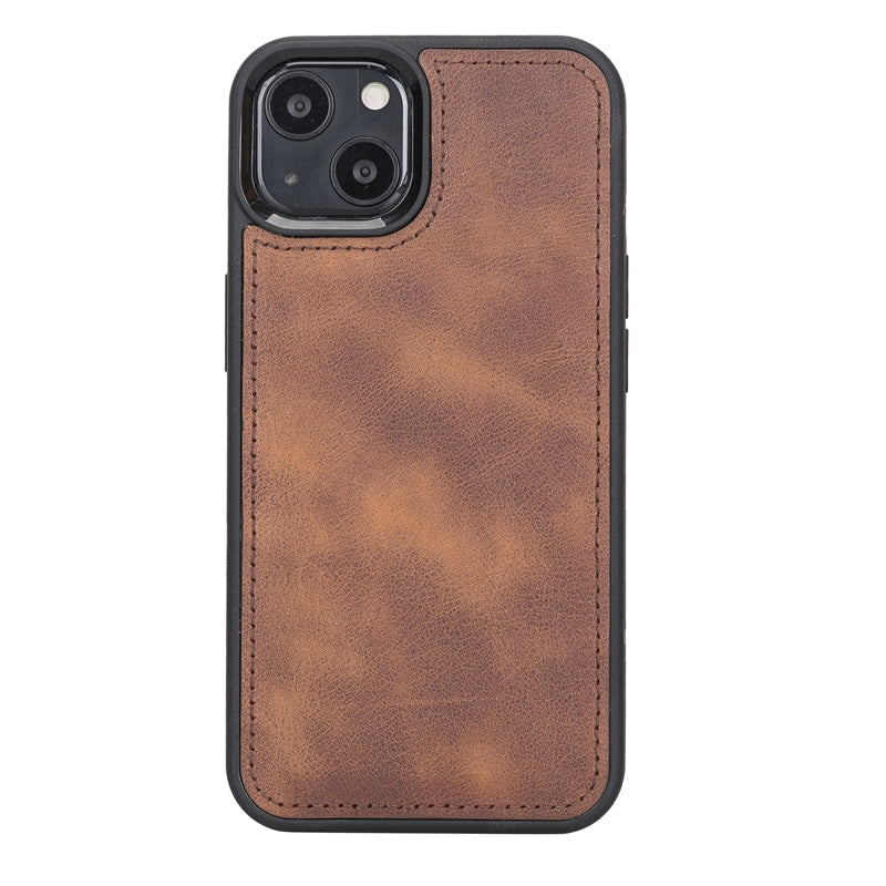 iPhone 13 Brown Leather Detachable Dual 2-in-1 Wallet Case with Card Holder and MagSafe - Hardiston - 7