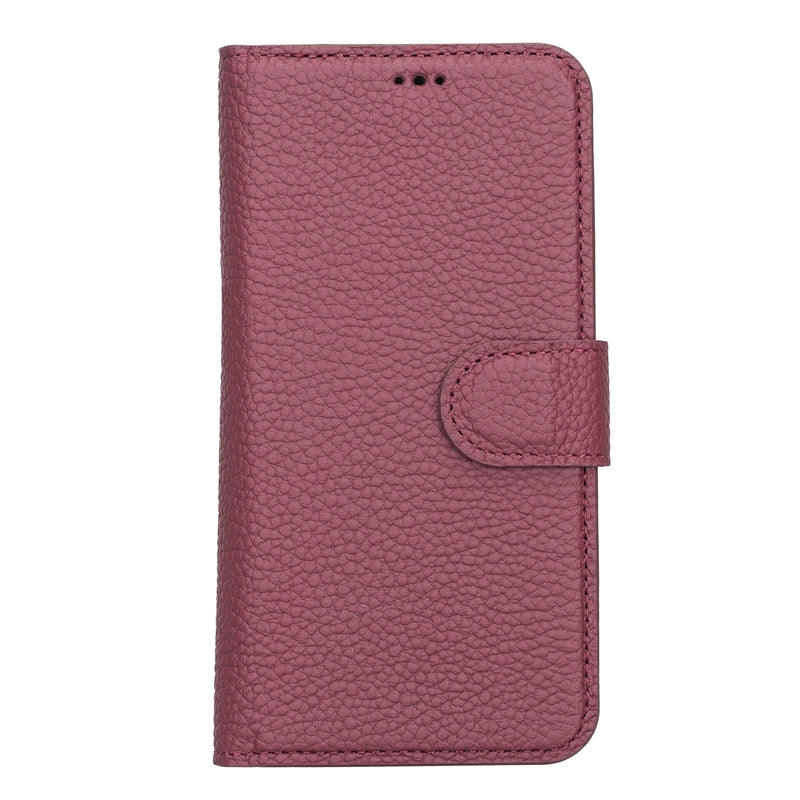 iPhone 13 Burgundy Leather Detachable 2-in-1 Wallet Case with Card Holder and MagSafe - Hardiston - 3