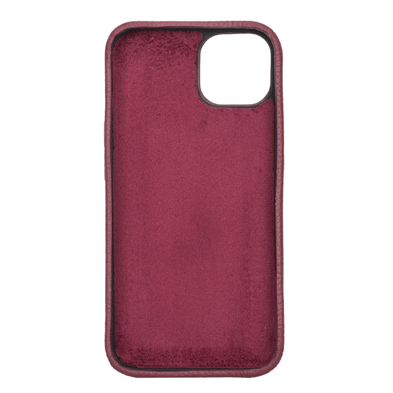 iPhone 13 Burgundy Leather Snap-On Case with Card Holder - Hardiston - 4