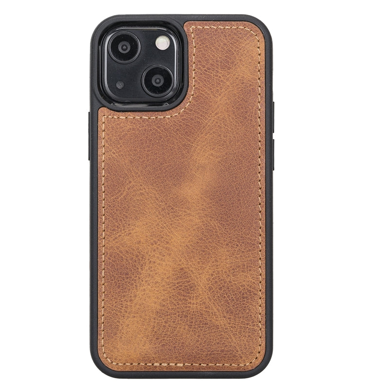 iPhone 13 Mini Amber Leather Detachable Dual 2-in-1 Wallet Case with Card Holder and MagSafe - Hardiston - 7