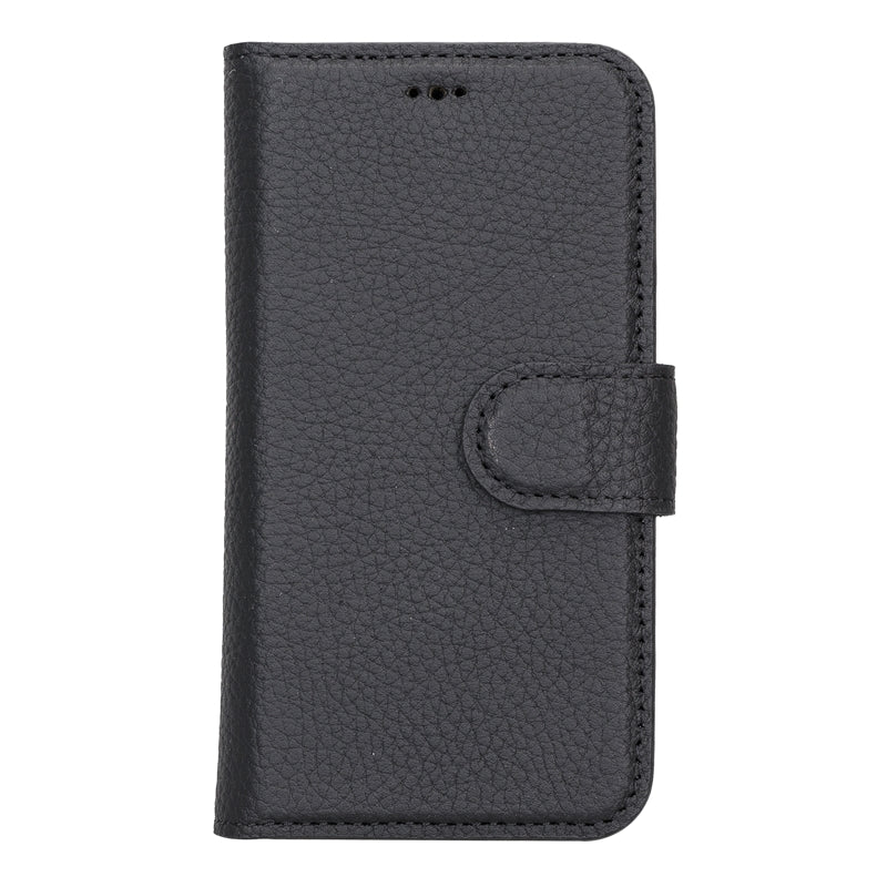 iPhone 13 Mini Black Leather Detachable 2-in-1 Wallet Case with Card Holder and MagSafe - Hardiston - 3