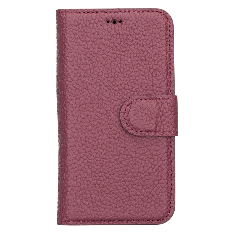 iPhone 13 Mini Burgundy Leather Detachable 2-in-1 Wallet Case with Card Holder and MagSafe - Hardiston - 3