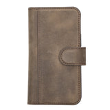 iPhone 13 Mini Mocha Leather Detachable Dual 2-in-1 Wallet Case with Card Holder and MagSafe - Hardiston - 5