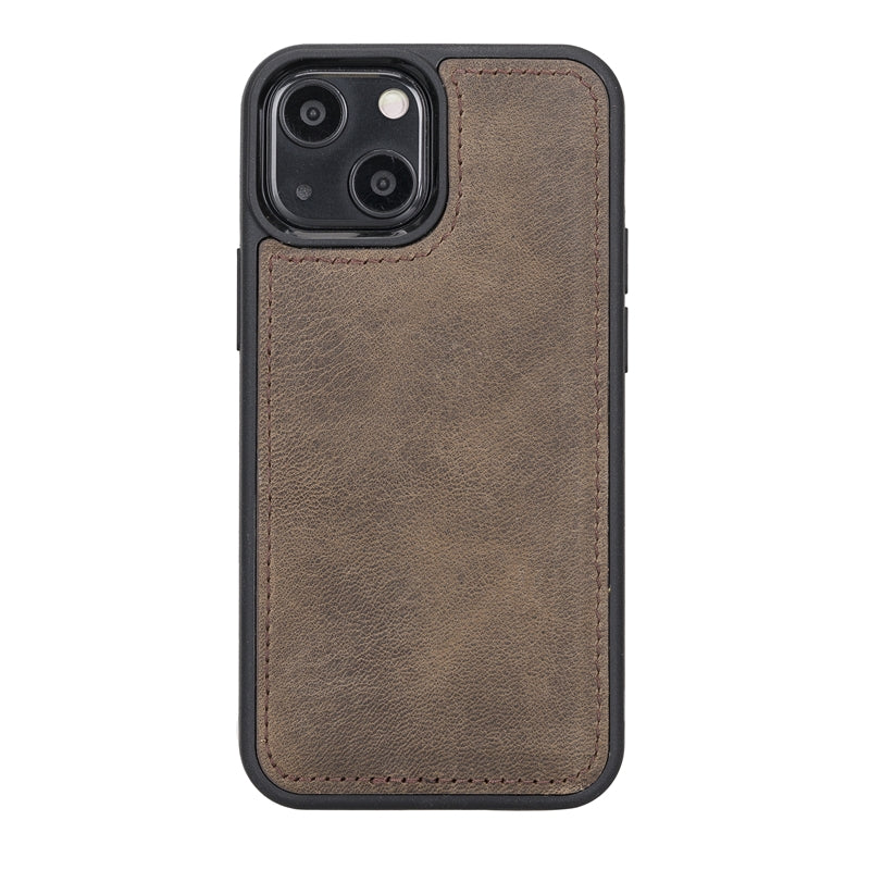iPhone 13 Mini Mocha Leather Detachable Dual 2-in-1 Wallet Case with Card Holder and MagSafe - Hardiston - 7