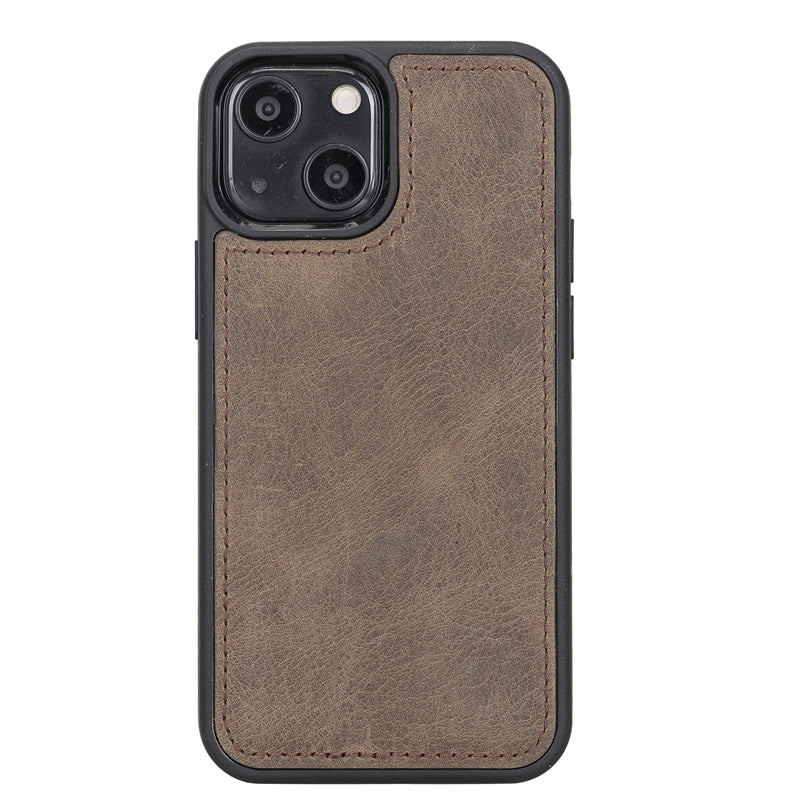 iPhone 13 Mini Mocha Leather Detachable 2-in-1 Wallet Case with Card Holder and MagSafe - Hardiston - 5