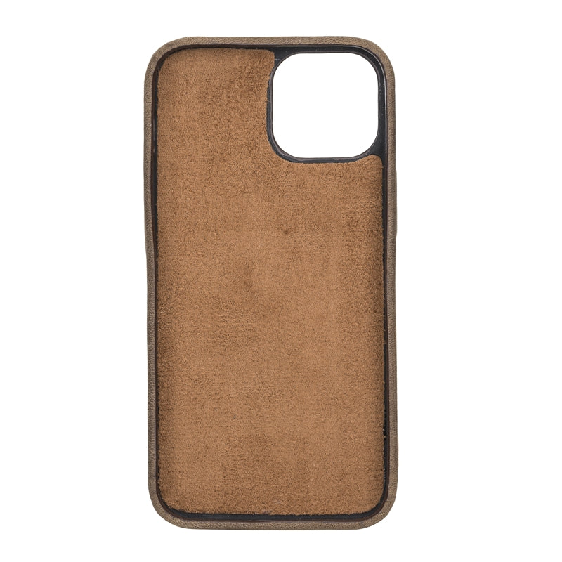 iPhone 13 Mini Mocha Leather Snap-On Case with Card Holder - Hardiston - 4