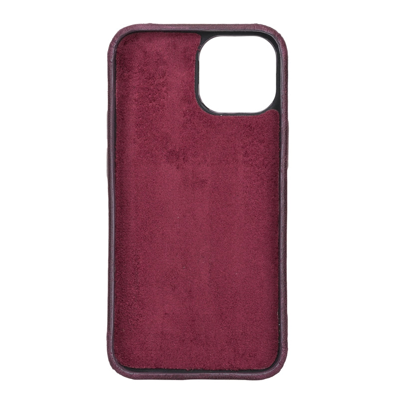 iPhone 13 Mini Purple Leather Snap-On Case with Card Holder - Hardiston - 4