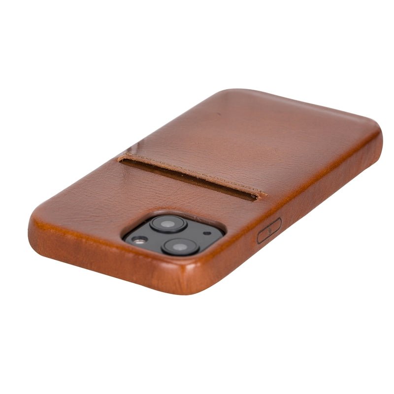 iPhone 13 Mini Russet Leather Snap-On Case with Card Holder - Hardiston - 7